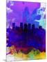 Phoenix Watercolor Skyline 1-NaxArt-Mounted Art Print