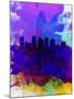 Phoenix Watercolor Skyline 1-NaxArt-Mounted Art Print