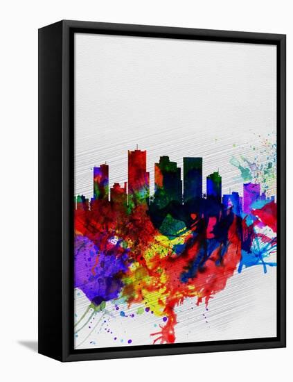 Phoenix Watercolor Skyline 2-NaxArt-Framed Stretched Canvas