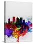 Phoenix Watercolor Skyline 2-NaxArt-Stretched Canvas