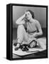 Phone Book Perplexing Woman-Philip Gendreau-Framed Stretched Canvas