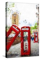 Phone Booths - In the Style of Oil Painting-Philippe Hugonnard-Stretched Canvas