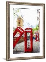 Phone Booths - In the Style of Oil Painting-Philippe Hugonnard-Framed Giclee Print