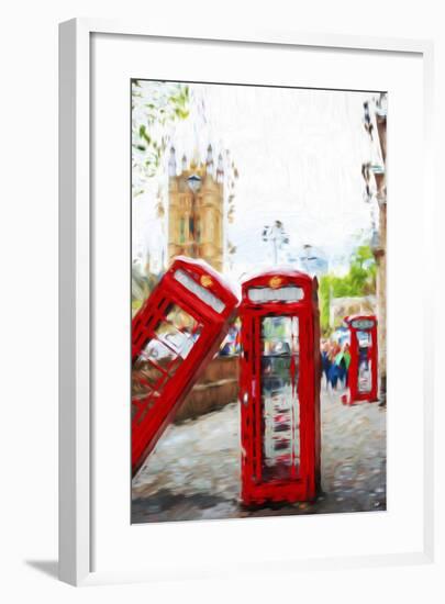 Phone Booths - In the Style of Oil Painting-Philippe Hugonnard-Framed Giclee Print