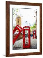 Phone Booths - In the Style of Oil Painting-Philippe Hugonnard-Framed Giclee Print