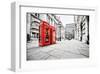 Phone Booths on London Street-null-Framed Art Print