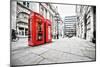 Phone Booths on London Street-null-Mounted Art Print