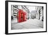 Phone Booths on London Street-null-Framed Art Print