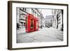 Phone Booths on London Street-null-Framed Art Print