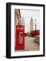 Phone Box London Bus & Big Ben-null-Framed Art Print