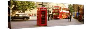 Phone Box, Trafalgar Square Afternoon, London, England, United Kingdom-null-Stretched Canvas