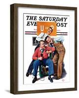 "Phonecall to a Sweetheart," Saturday Evening Post Cover, January 17, 1931-Alan Foster-Framed Giclee Print