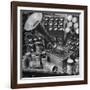 Phonograph Invented by Thomas A. Edison Sitting on Table with Boxes of Cylindrical Records-null-Framed Photographic Print