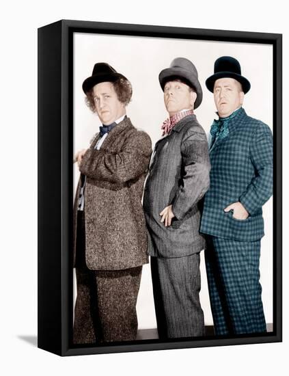 PHONY EXPRESS, from left: Larry Fine, Moe Howard, Curly Howard, (aka The Three Stooges), 1943-null-Framed Stretched Canvas