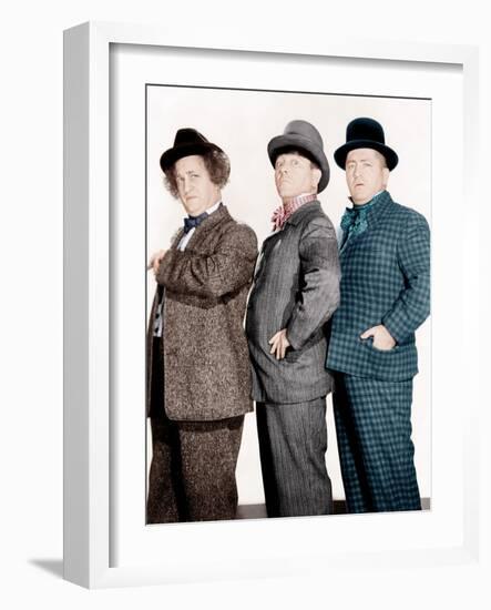 PHONY EXPRESS, from left: Larry Fine, Moe Howard, Curly Howard, (aka The Three Stooges), 1943-null-Framed Photo