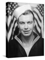 Photo Booth Portrait of Wwii Sailor, Ca. 1943-null-Stretched Canvas