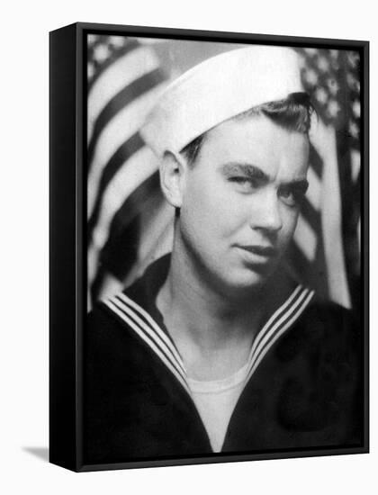 Photo Booth Portrait of Wwii Sailor, Ca. 1943-null-Framed Stretched Canvas