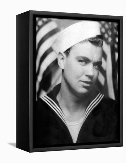 Photo Booth Portrait of Wwii Sailor, Ca. 1943-null-Framed Stretched Canvas