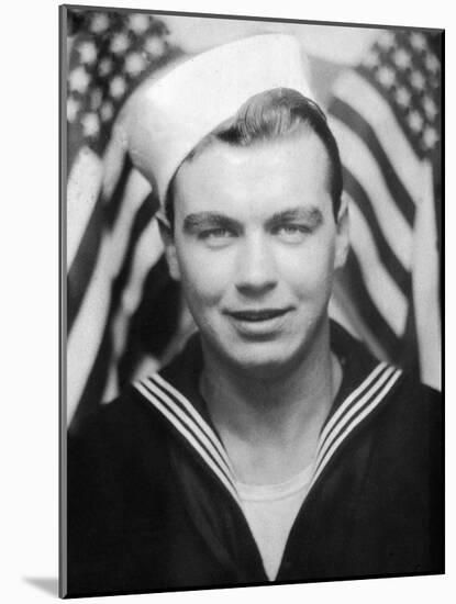 Photo Booth Portrait of Wwii Sailor, Ca. 1943-null-Mounted Photographic Print