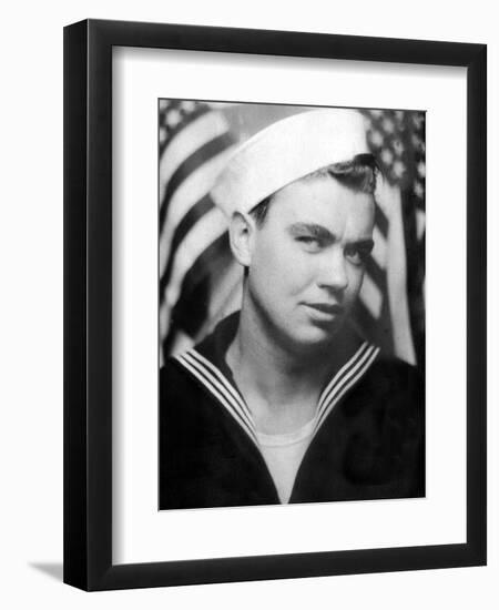 Photo Booth Portrait of Wwii Sailor, Ca. 1943-null-Framed Photographic Print