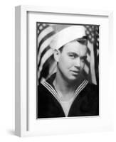 Photo Booth Portrait of Wwii Sailor, Ca. 1943-null-Framed Photographic Print