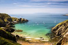 Sailing boats seen from La Coupee, Sark Island, Channel Islands, United Kingdom-Photo Escapes-Photographic Print