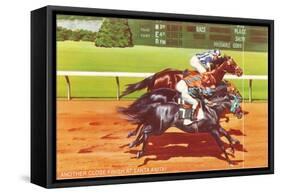 Photo Finish, Santa Anita Race Track, California-null-Framed Stretched Canvas