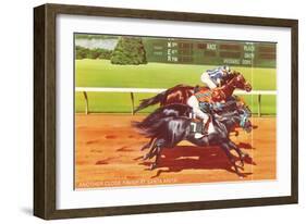 Photo Finish, Santa Anita Race Track, California-null-Framed Art Print