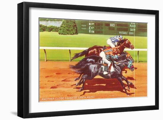 Photo Finish, Santa Anita Race Track, California-null-Framed Art Print