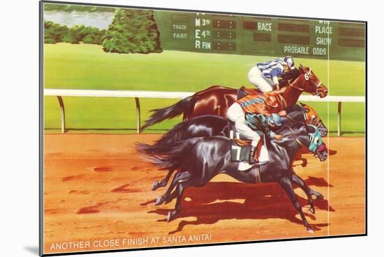 Photo Finish, Santa Anita Race Track, California-null-Mounted Art Print