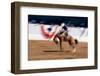 Photo impression of bronco rider at a rodeo, Santa Barbara, California-null-Framed Photographic Print