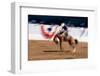 Photo impression of bronco rider at a rodeo, Santa Barbara, California-null-Framed Photographic Print