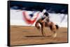 Photo impression of bronco rider at a rodeo, Santa Barbara, California-null-Framed Stretched Canvas