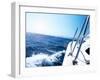 Photo of a 43 Foot Sailboat in Action, Speeding at Open Blue Sea, Parts of a Luxury Yacht Boat, Ext-Anna Omelchenko-Framed Photographic Print