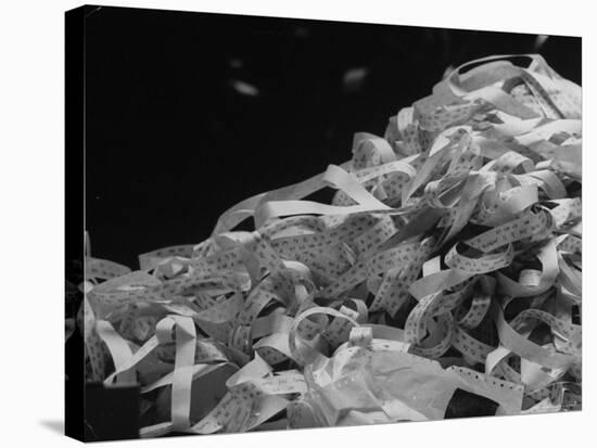 Photo of a Stack of Ticker Tape Covering as the Result of the Selling Climax at the Stock Exchange-Arthur Schatz-Stretched Canvas