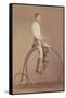 Photo of Man on Vintage Bicycle-null-Framed Stretched Canvas