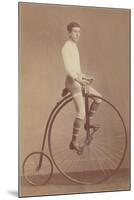Photo of Man on Vintage Bicycle-null-Mounted Art Print