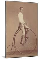 Photo of Man on Vintage Bicycle-null-Mounted Art Print