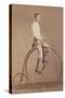 Photo of Man on Vintage Bicycle-null-Stretched Canvas