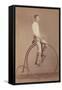 Photo of Man on Vintage Bicycle-null-Framed Stretched Canvas