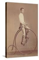 Photo of Man on Vintage Bicycle-null-Stretched Canvas