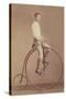 Photo of Man on Vintage Bicycle-null-Stretched Canvas