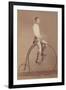 Photo of Man on Vintage Bicycle-null-Framed Art Print