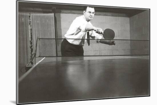 Photo of Man Playing Ping-Pong-null-Mounted Art Print