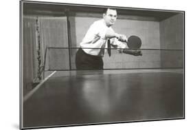 Photo of Man Playing Ping-Pong-null-Mounted Art Print