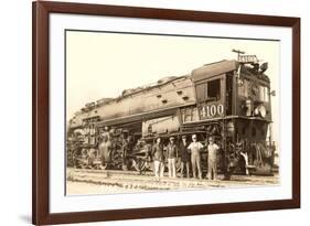 Photo of Men Standing in Front of Caboose-null-Framed Art Print