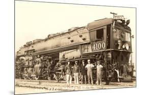Photo of Men Standing in Front of Caboose-null-Mounted Art Print
