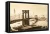 Photo of the Brooklyn Bridge-null-Framed Stretched Canvas