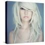 Photo of Young Beautiful Woman with Magnificent Hair-George Mayer-Stretched Canvas