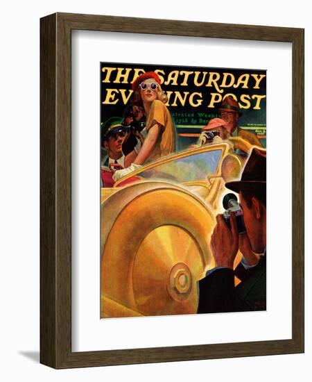 "Photo Opportunity," Saturday Evening Post Cover, December 4, 1937-Michael Dolas-Framed Giclee Print